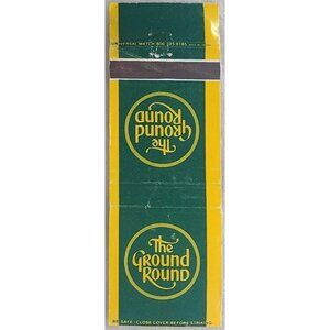 Matchbook Cover Ground Round Green Yellow Logo Bismarck Minot North Dakota ND